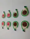Cartoon cute PVC soft rubber avocado patches, children's hair clip accessory parts, Crocs shoe buckle accessories, phone case refrigerator patches. details Picture